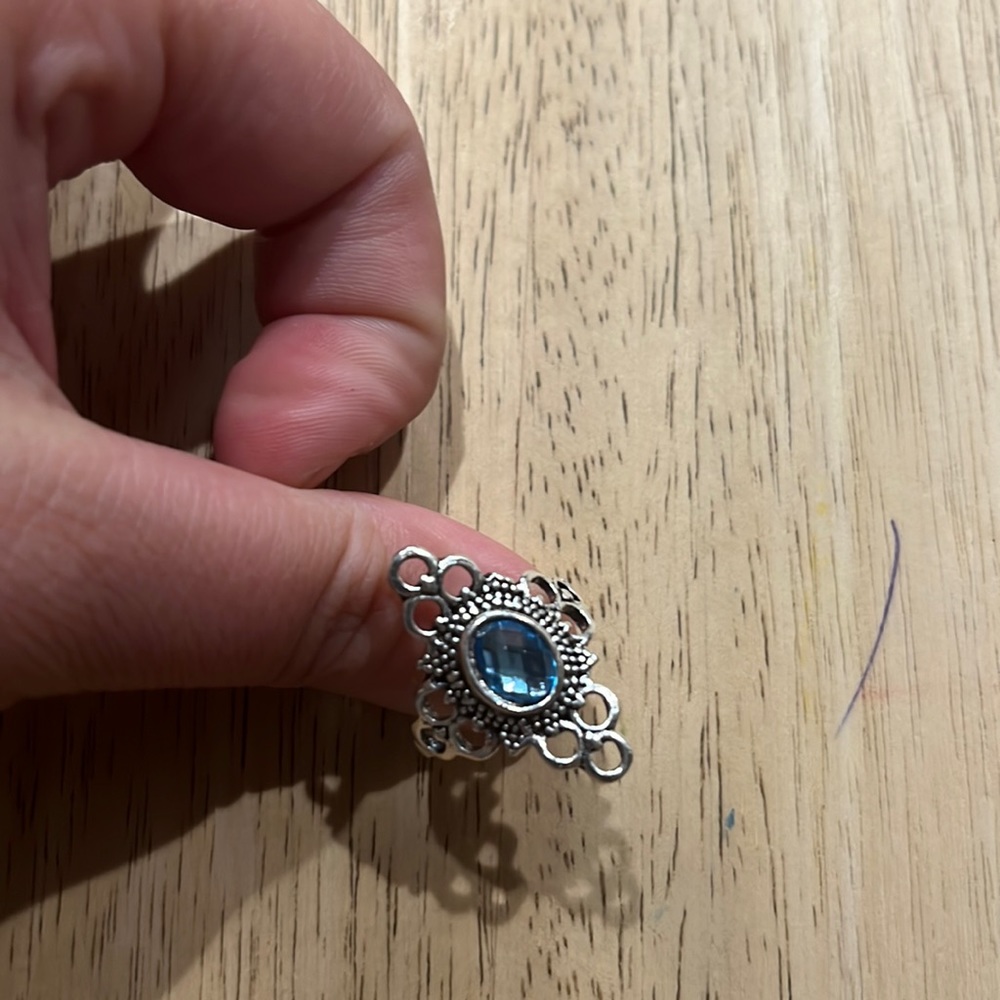 5 for $10 Silver blue stone ring